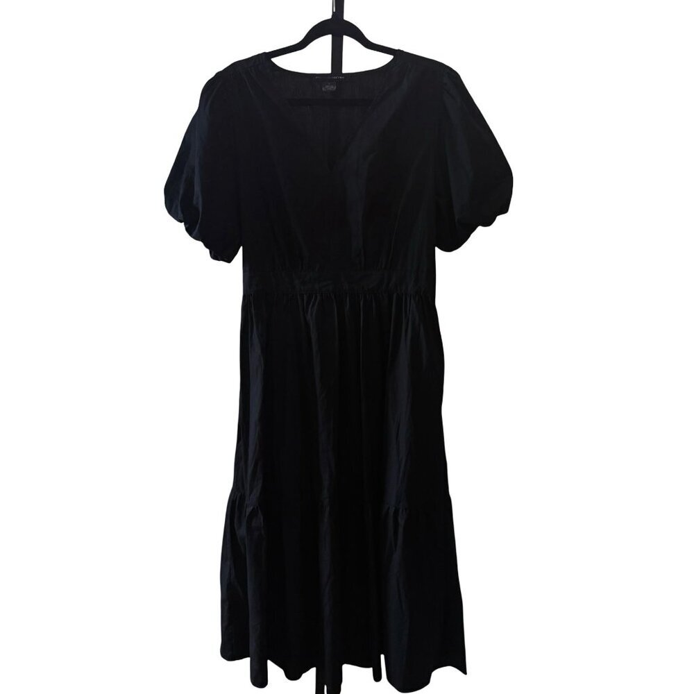 NWT French Connection Ladies Black Puff Sleeve Poplin Cotton‎ Maxi Dress Size L - Picture 6 of 15